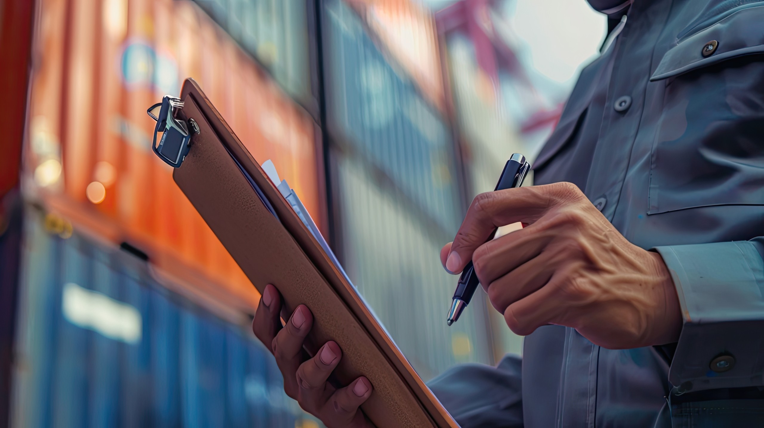 AI-generated illustration of a customs officer inspecting imported goods