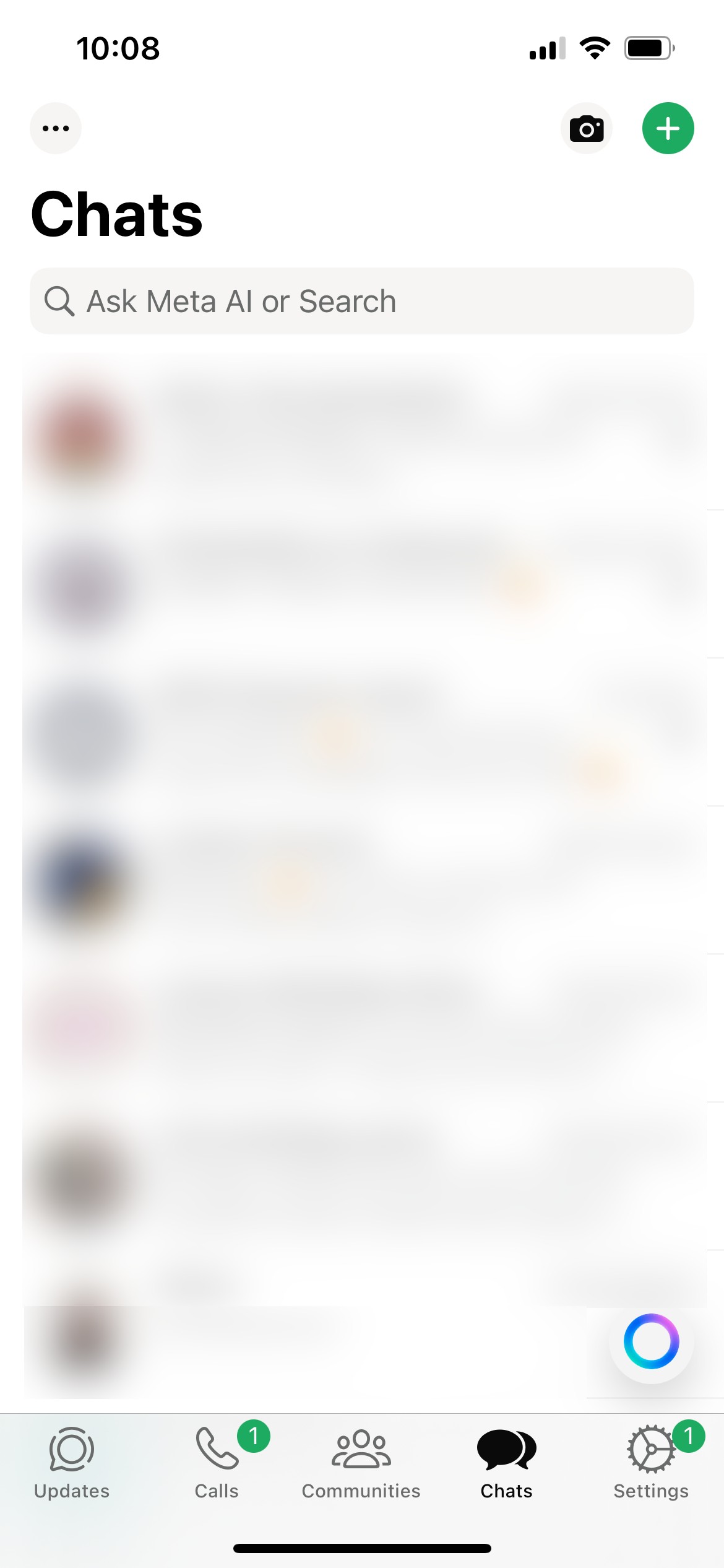 Screenshot #1 of WhatsApp displaying Meta AI’s new features available in Europe
