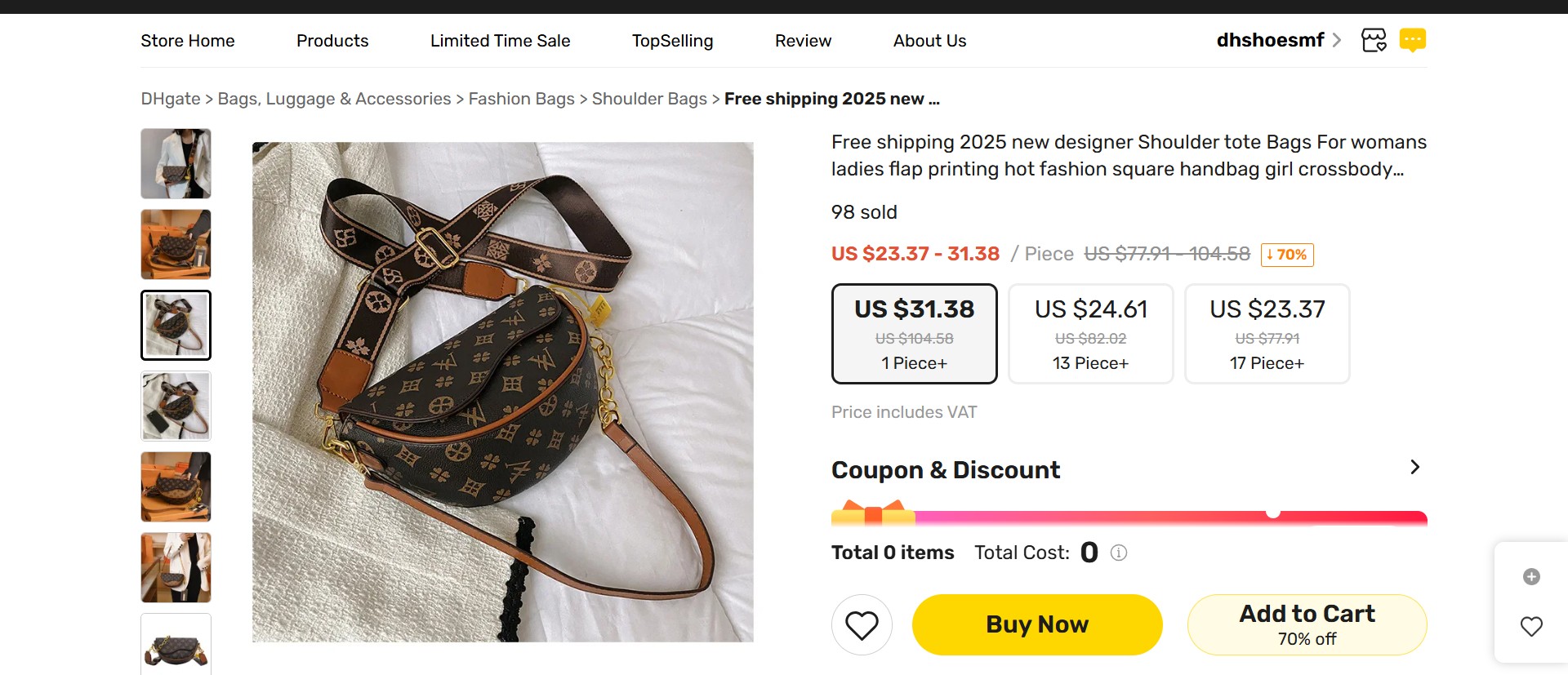 Screenshot of a random product listing on dhgate.com