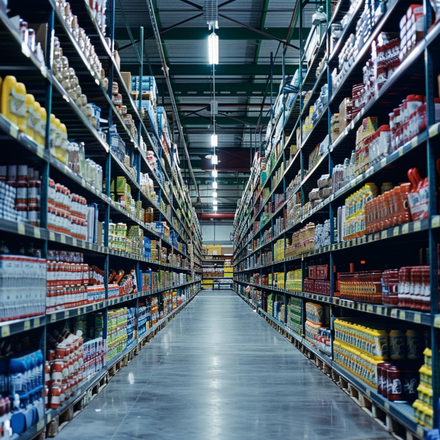 Image of a warehouse storing groceries