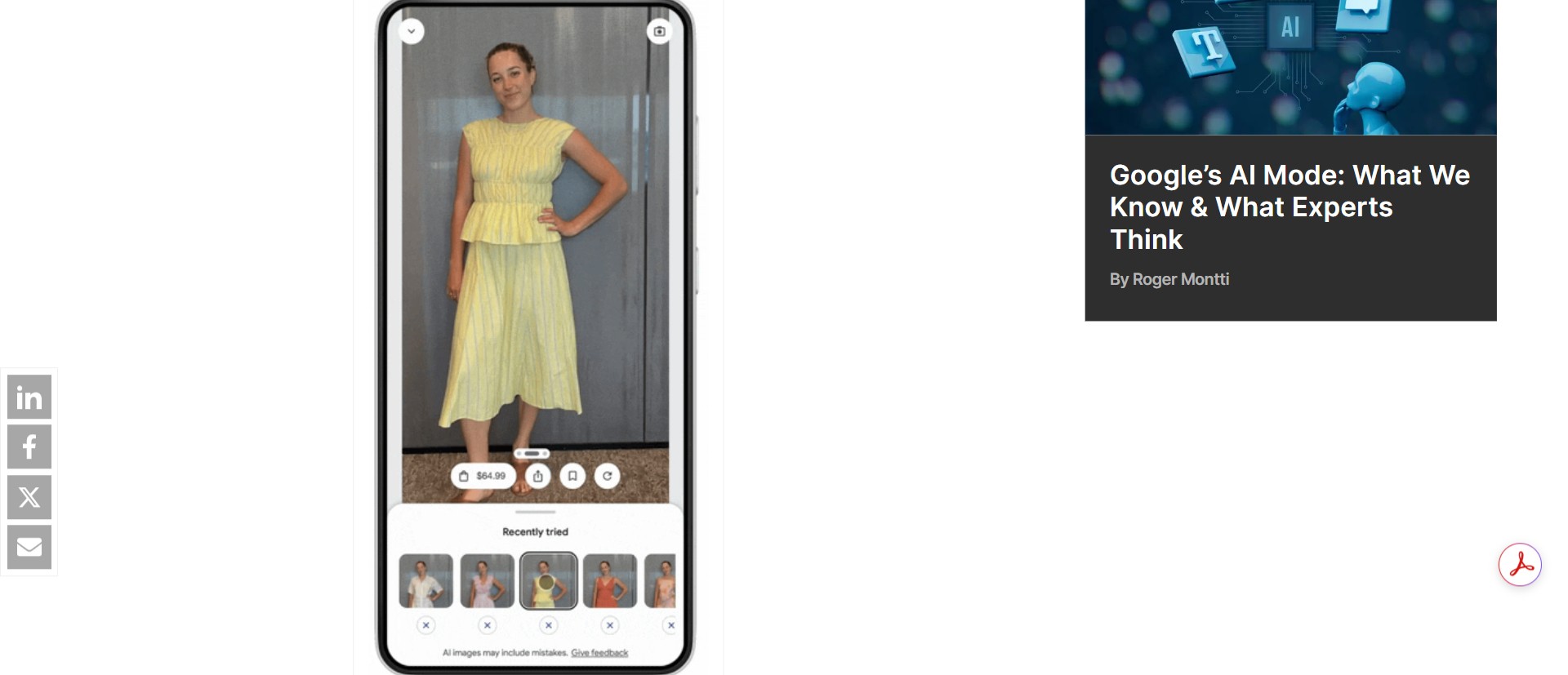 Screenshot of https://www.searchenginejournal.com/google-launches-ai-powered-virtual-try-on-shopping-tools/552022/ displaying a Google user’s virtual try-on image