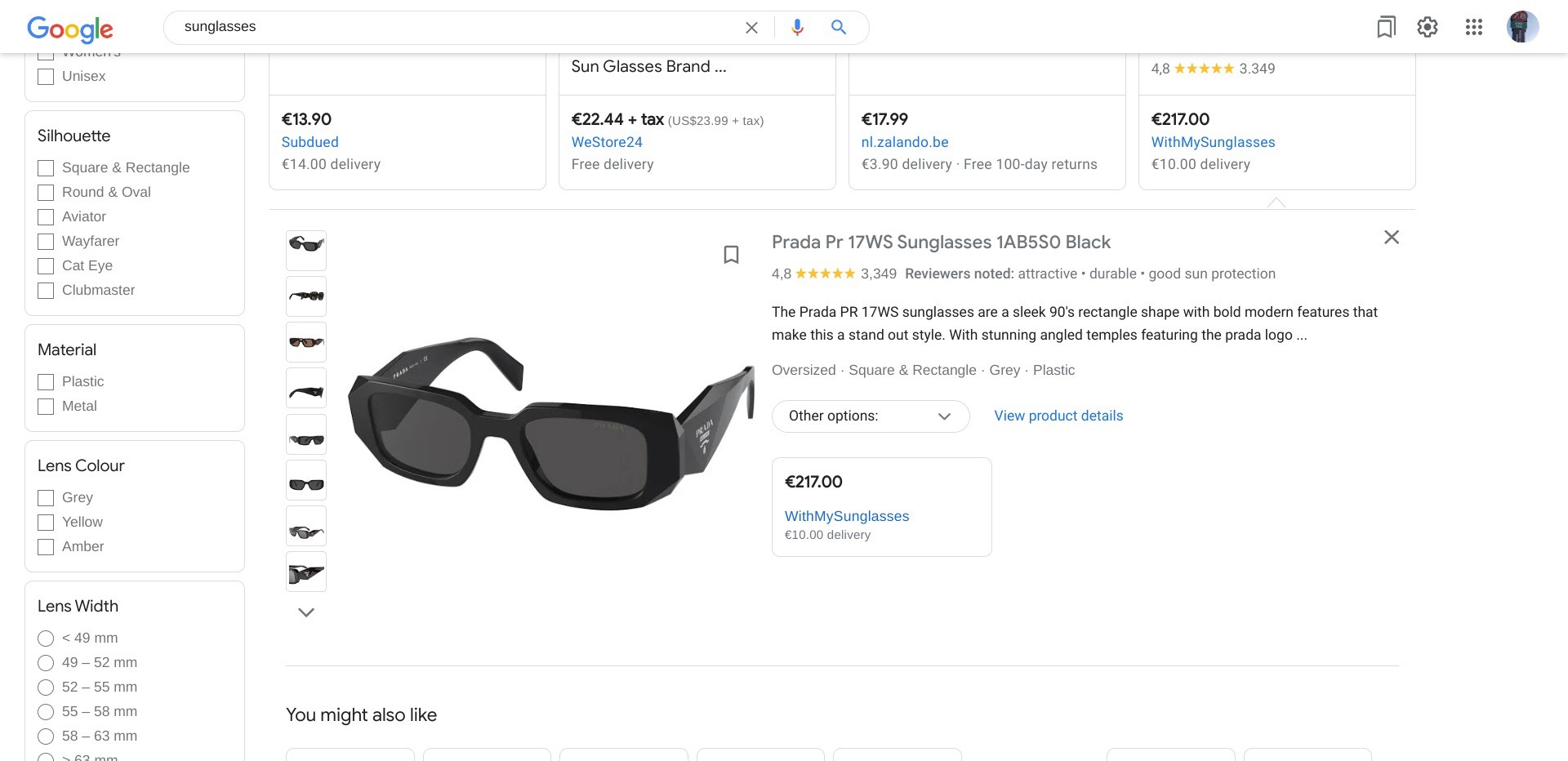 Screenshot of a random product listing on shopping.google.com
