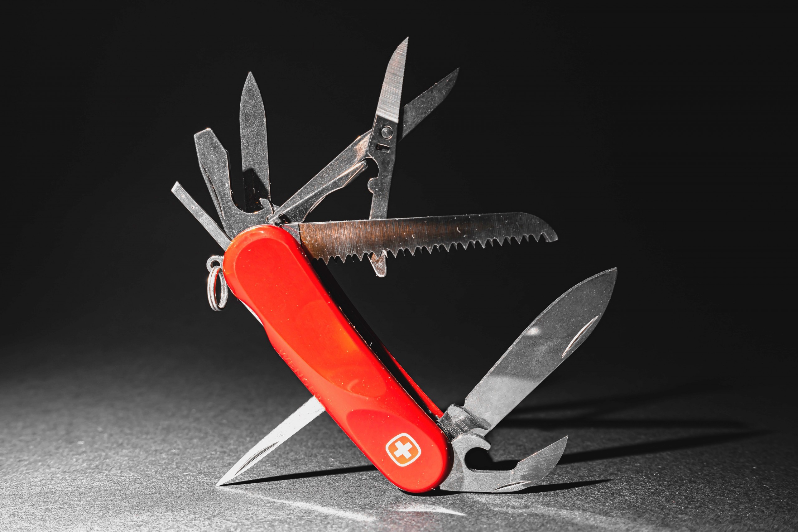 A genuine Swiss Army Knife with its many tools