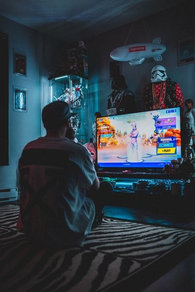 A person playing a video game