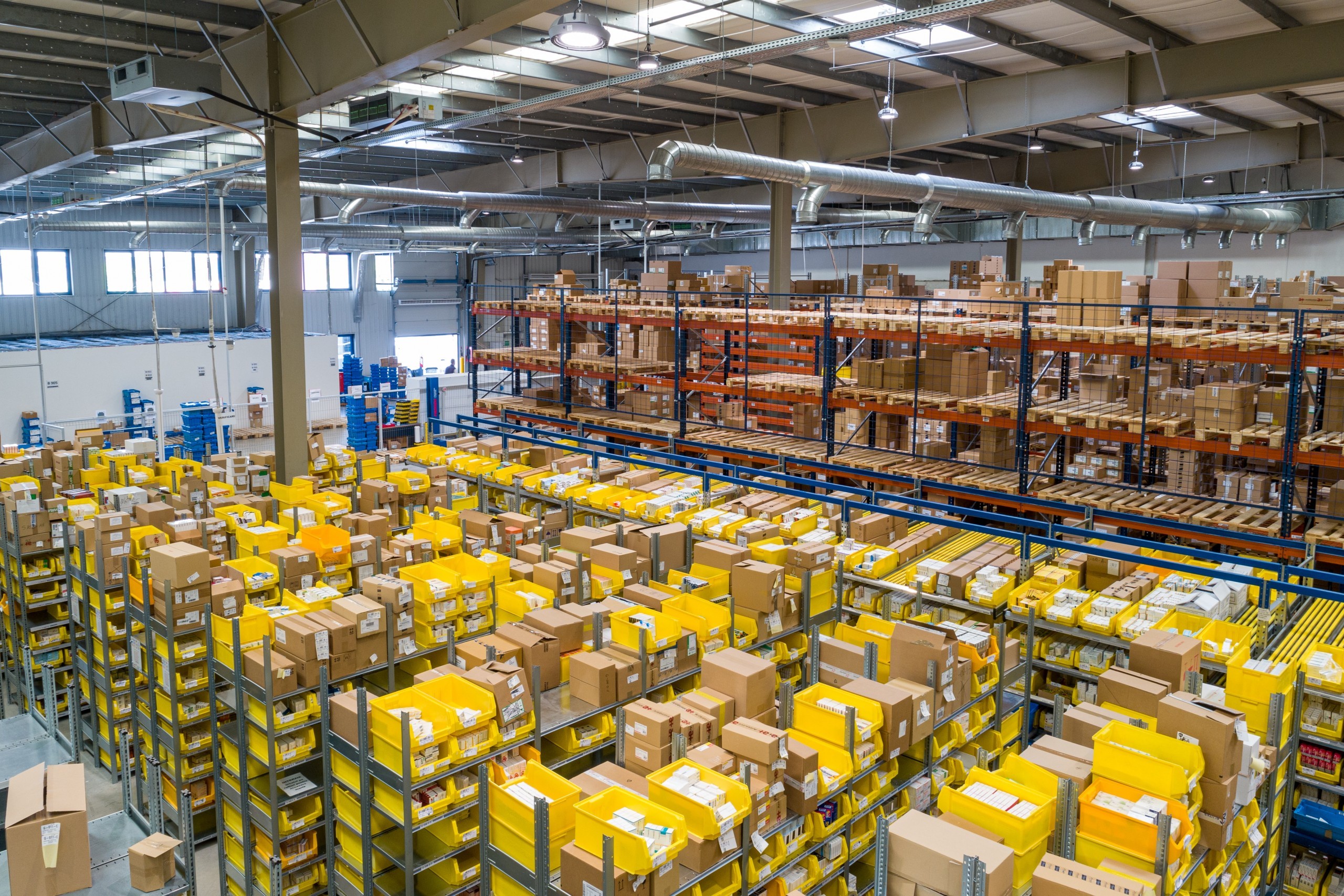 A warehouse containing packages to be shipped