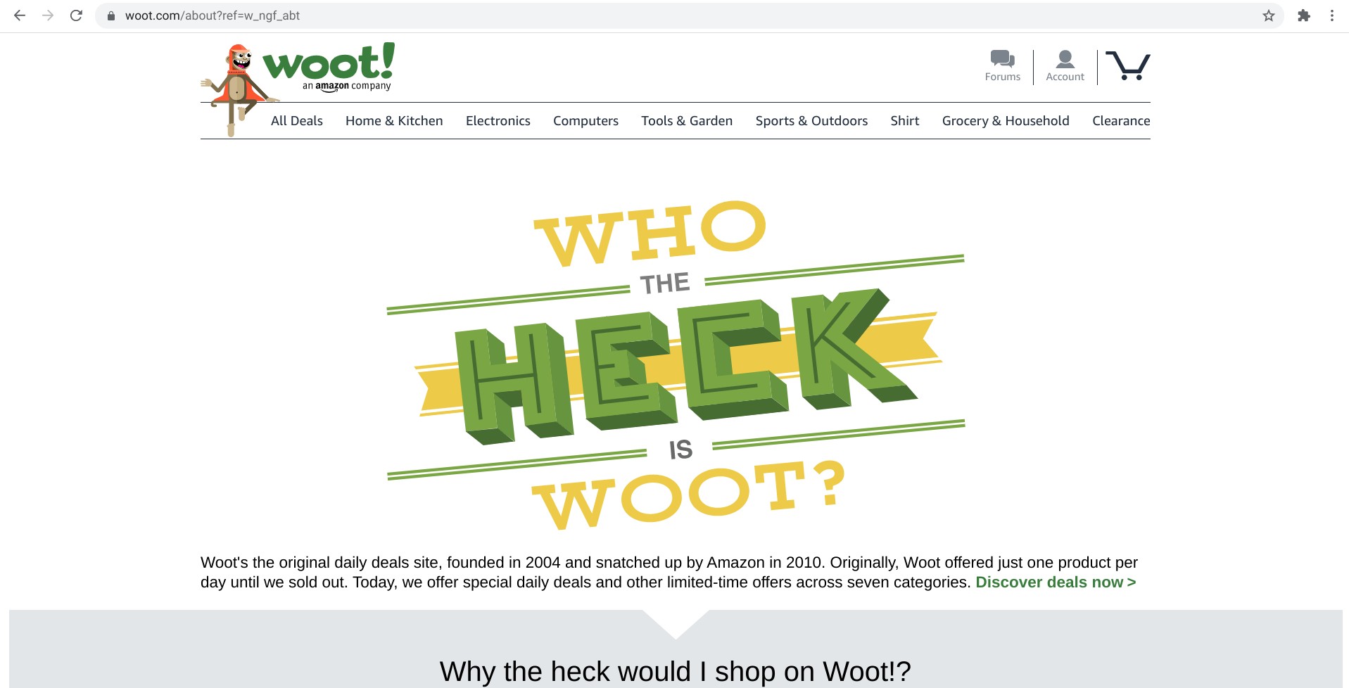 Screenshot von woot.com