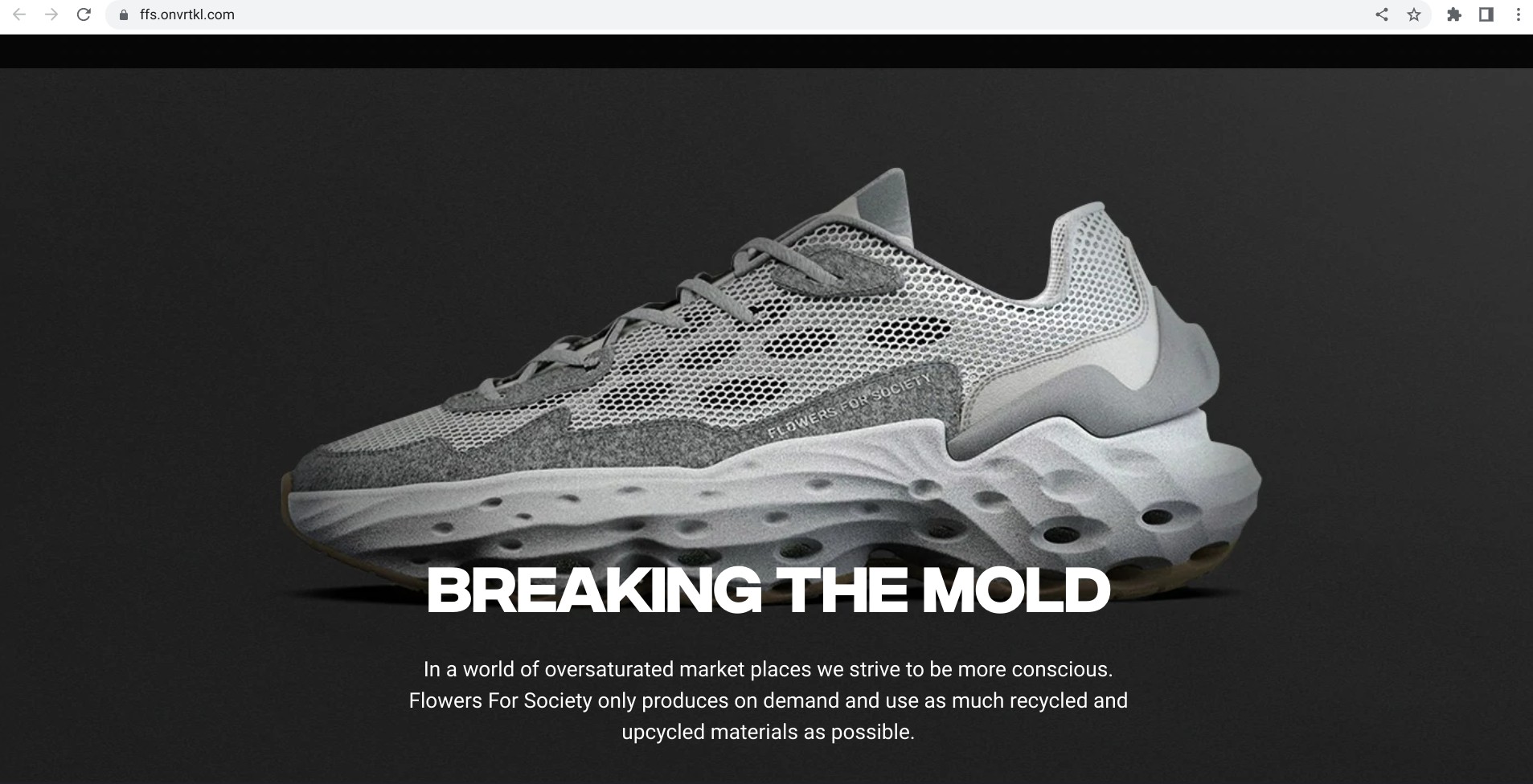 Screenshot of https://ffs.onvrtkl.com/ displaying a Seed.One sneaker