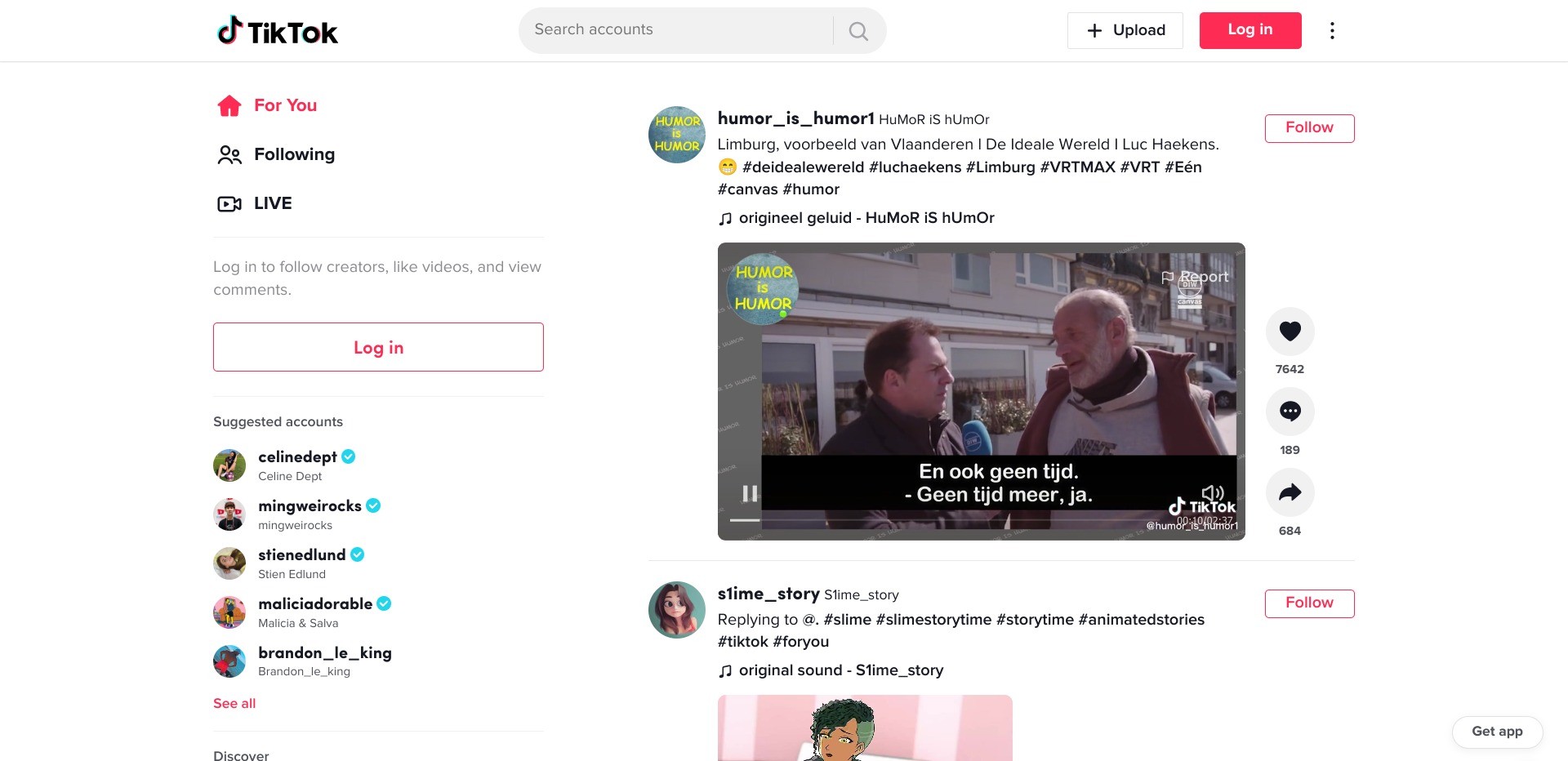 Screenshot of tiktok.com