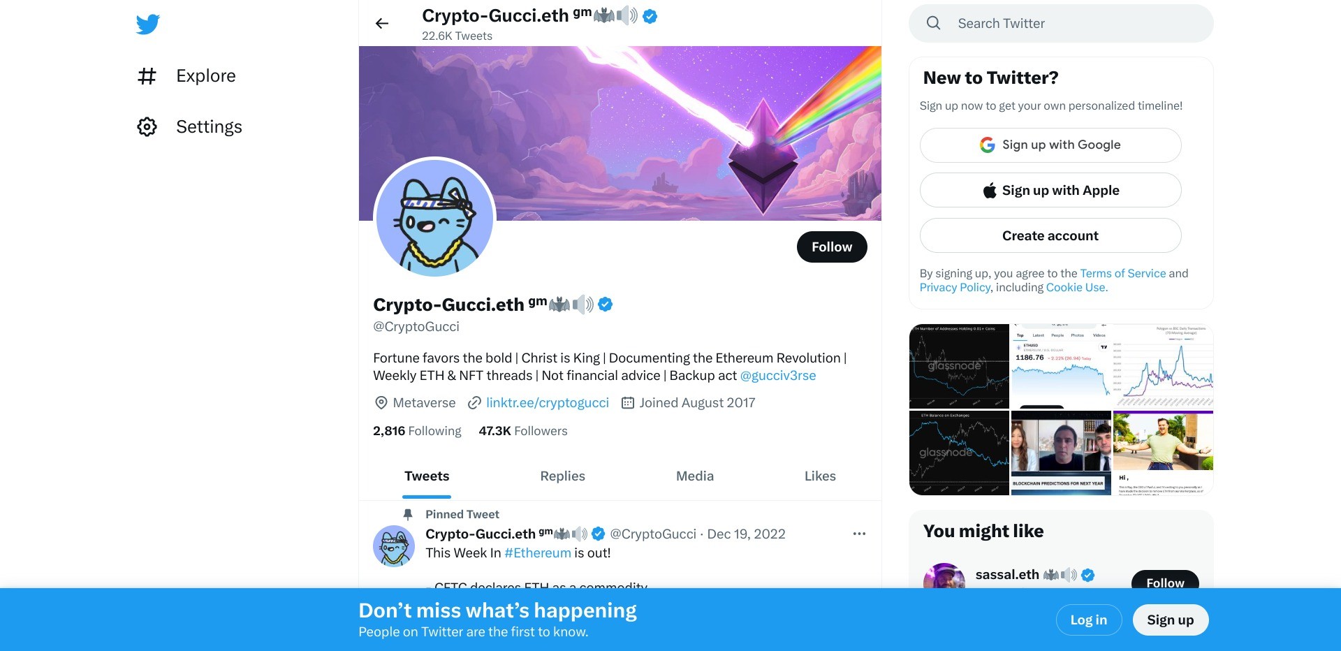 Screenshot of https://twitter.com/CryptoGucci