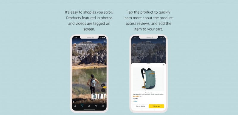 Screenshot of amazon.com displaying the look of Inspire on a smartphone