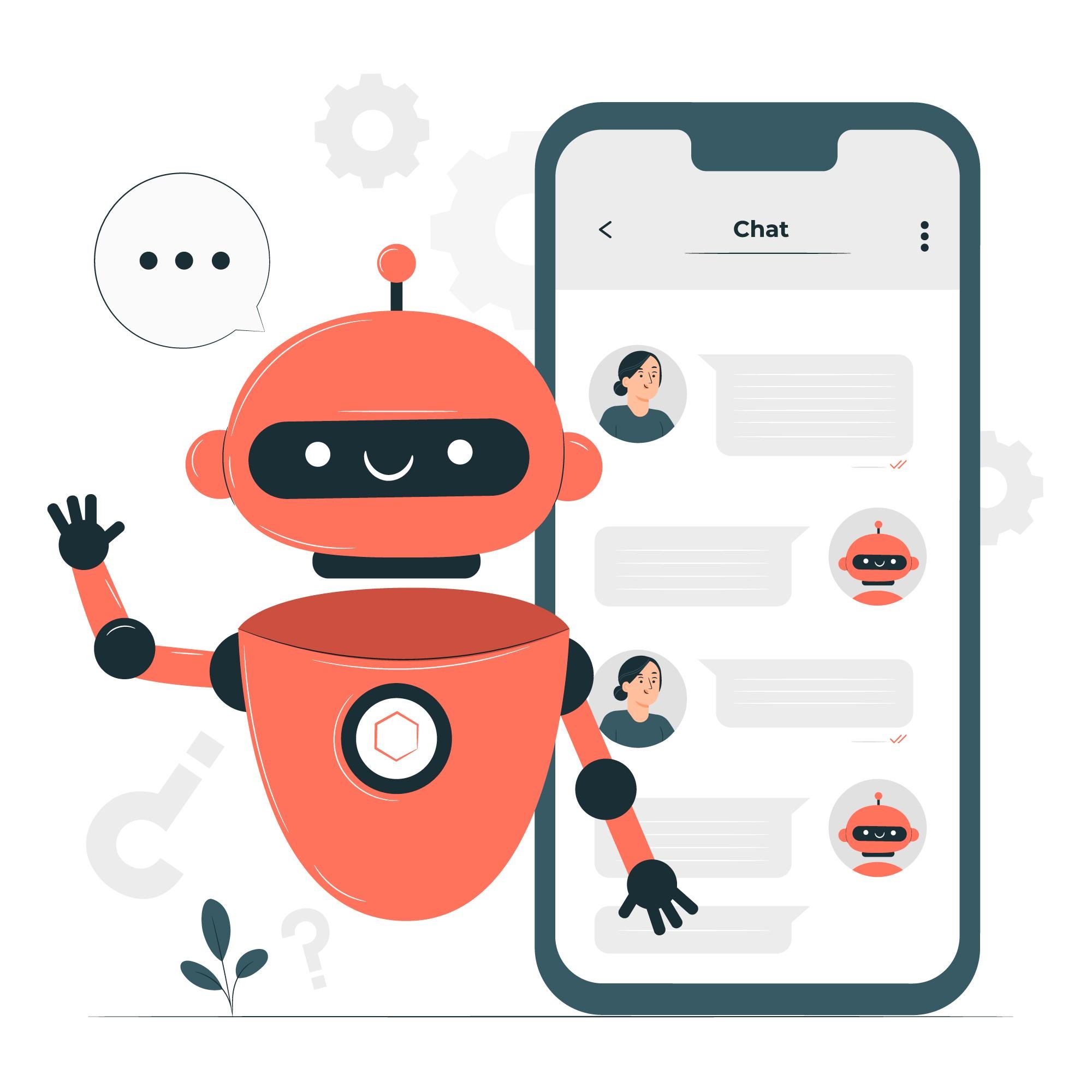Illustration of a conversation with a chatbot